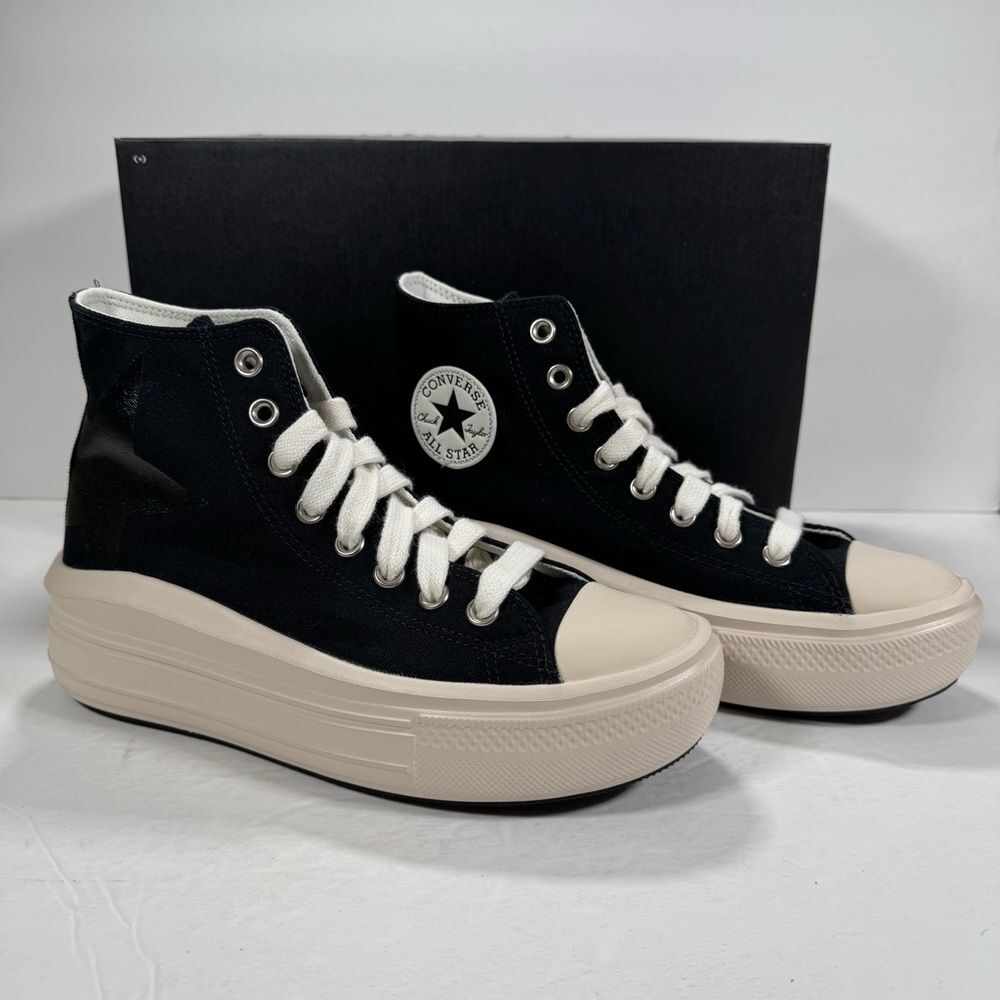 Converse CTAS Move Hi Platform Sneakers Black Natural Ivory Egret Women Size 9